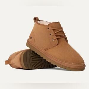 UGG Men’s Neumel Suede Lace Up Chukka Boots Fur Lined Shoes Chestnut Tan Size 10